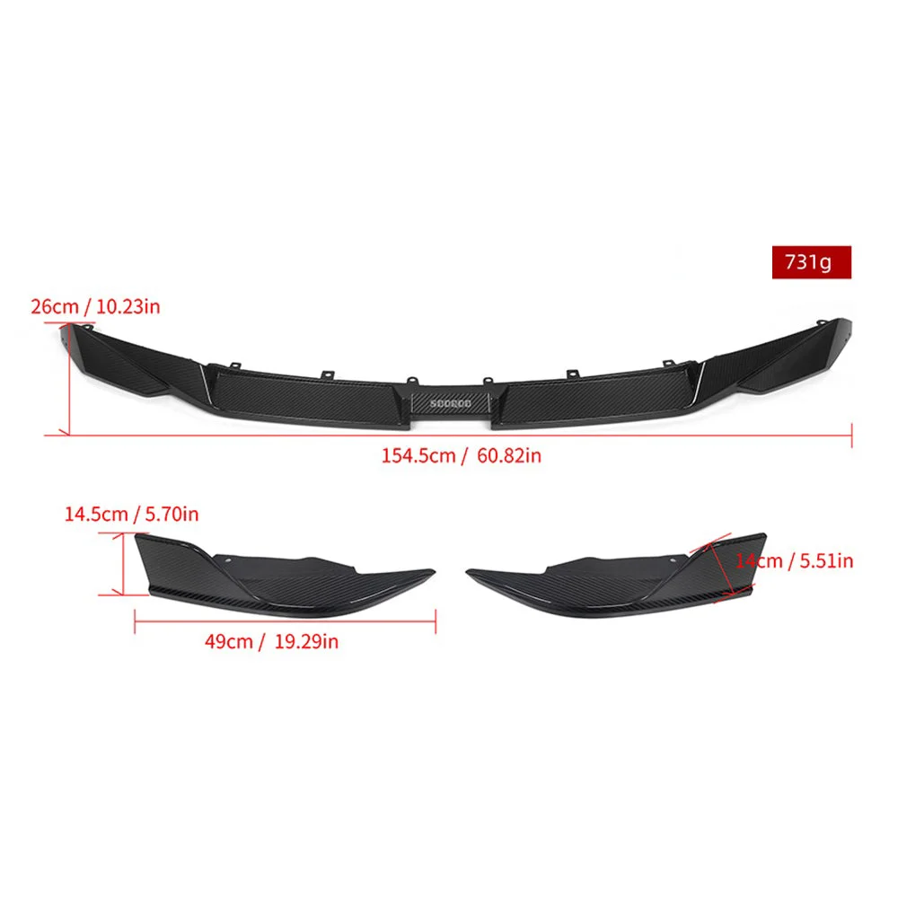 SOOQOO BMW M8 F9x Front Lip In Prepreg Carbon Fiber